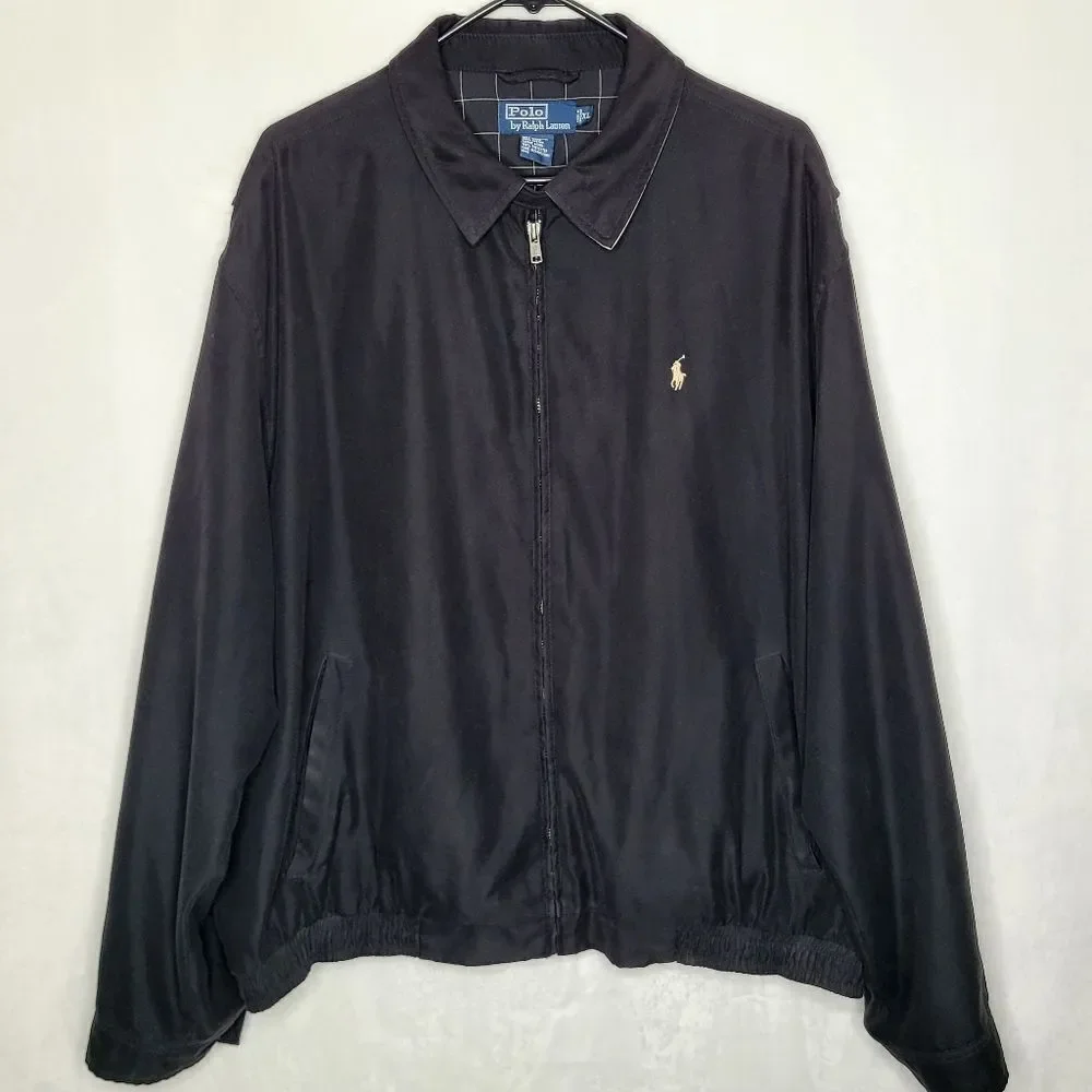 Vintage Polo by Ralph Lauren Plaid Lined Harrington Full‎ Zip Jacket Size XL